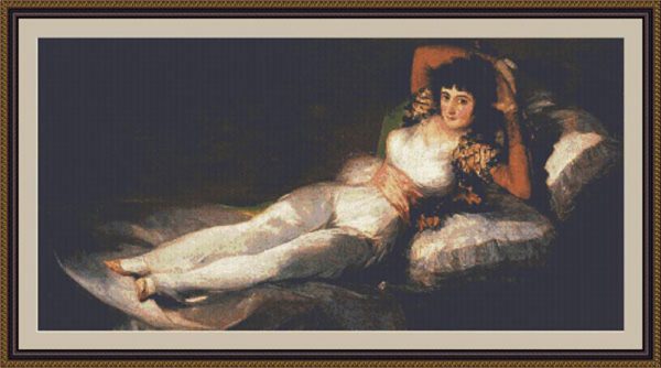 Patrones de punto de cruz de La maja vestida de Goya