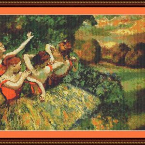 Patrones de punto de cruz de cuatro bailarinas de Degas