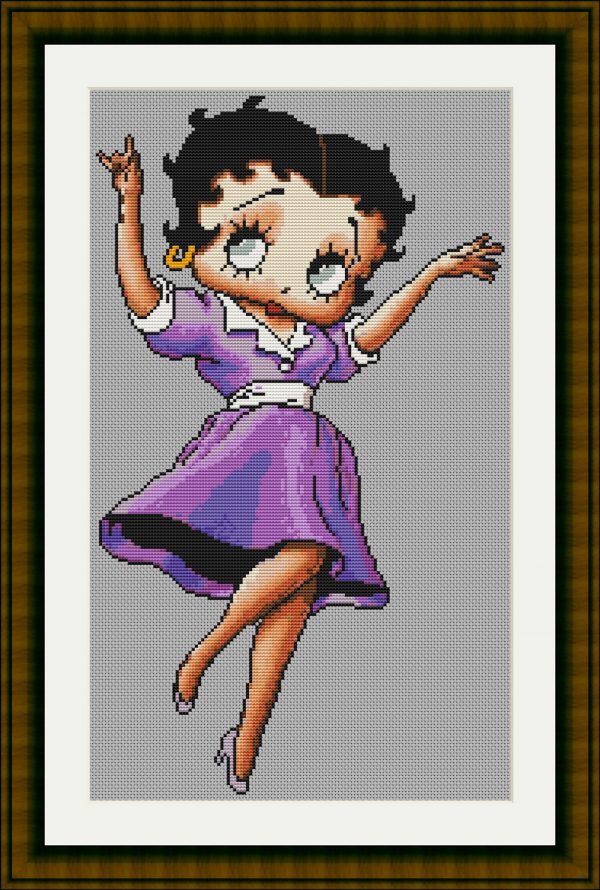 Patrones de punto de cruz de Betty Boop bailando