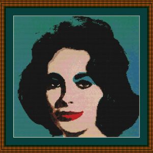 Patrones de punto de cruz del retrato de Elizabeth Taylor de Andy Warhol