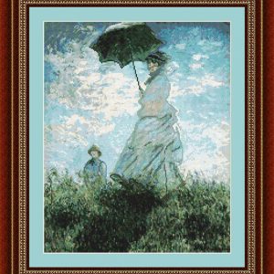 Patrones de punto de cruz de Mujer con parasol de Monet