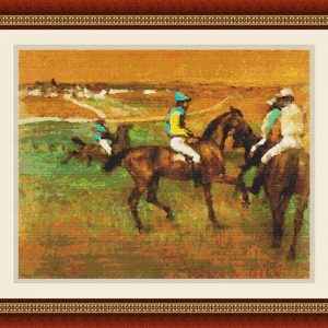 Patrones de punto de cruz de Carrera de caballos de Degas