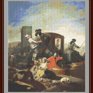 Esquema de punto de cruz de la gallina ciega de Goya