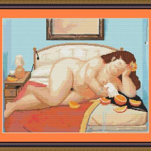 Patrones de punto de cruz de la maja desnuda de Fernando Botero