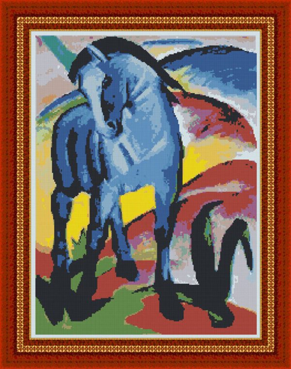 Patrones de punto de cruz de Caballo azul de Franz Marc