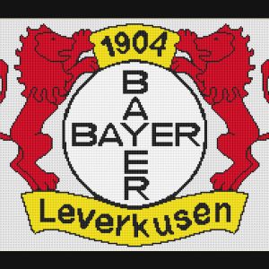 Patrones de punto de cruz del escudo del Bayer Leverkusen