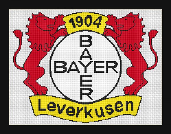 Patrones de punto de cruz del escudo del Bayer Leverkusen