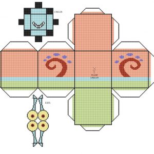 Patrones de punto de cruz de Cojín de Gary en 3D