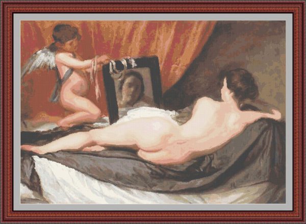 Patrones punto de cruz Venus del espejo de Velázquez versión 3