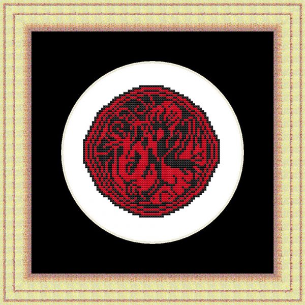 Patrones de punto de cruz de Yin-yang rojo versión 1