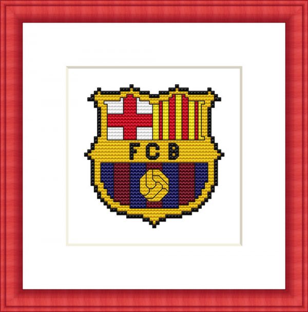 Patrones de punto de cruz del escudo del Barça sin personalizar