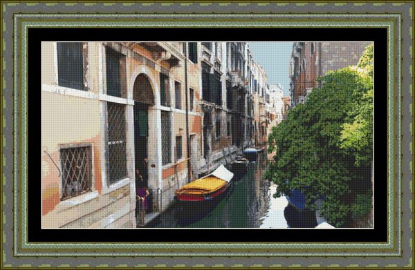 Patrones de punto de cruz de Góndolas en Venecia