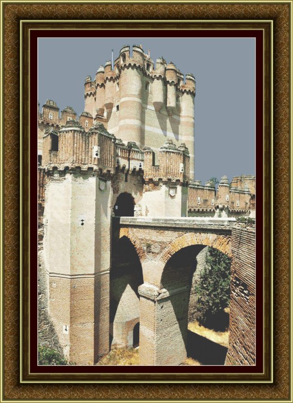 Patrones de punto de cruz del Castillo de Coca en Segovia