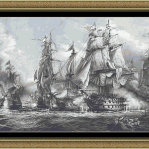 Patrones de punto de cruz de una Batalla naval en blanco y negro