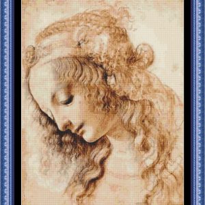 Patrones de punto de cruz de Cabeza de muchacha de Leonardo da Vinci