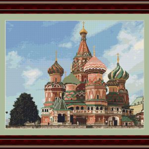 Patrones de punto de cruz de Catedral de San Basilio en Moscú - Rusia