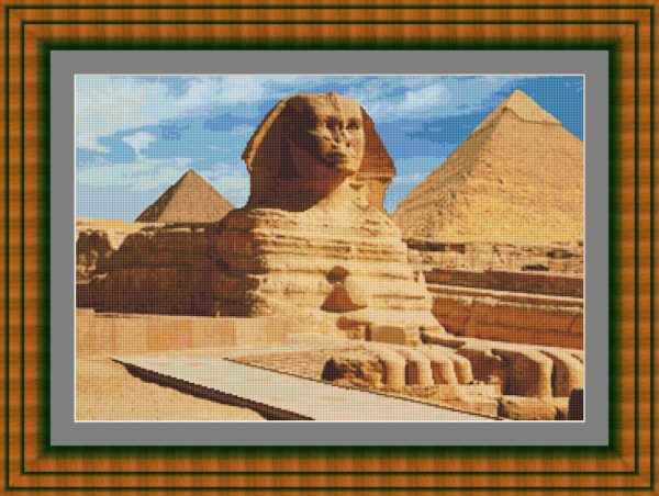 Patrones de punto de cruz de la Esfinge de Giza-Egipto