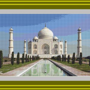 Patrones de punto de cruz de Taj-Mahal (India)