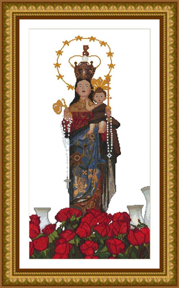 Patrones de punto de cruz de la Virgen del Rosario