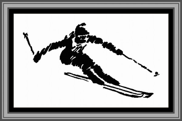 Patrones de punto de cruz de esquiador a 85 cm