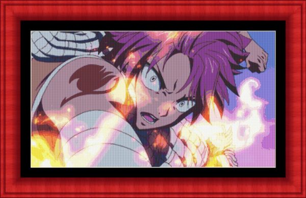 Cross stitch chart of Natsu Dragneel