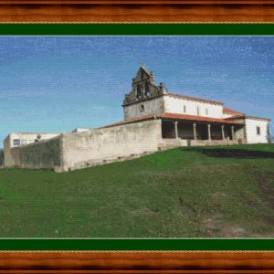 Esquema de punto de cruz de la iglesia de San Félix de Oles (Asturias)