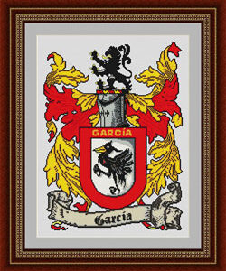 Cross stitch schemes of heraldic shields