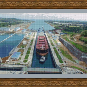 Esquema de punto de cruz de Canal de Panamá