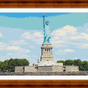 Cross-stitch scheme of the Statue of Liberty at 60 cms