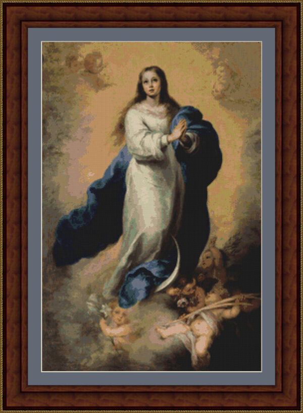 Cross stitch scheme of Immaculate Conception by Murillo at 60 cm