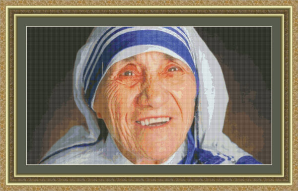 Esquema de punto de cruz de la Madre Teresa de Calcuta