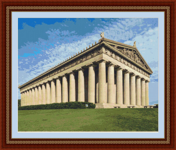 Cross stitch scheme of Parthenon of Athens new