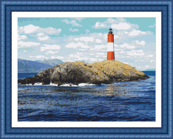 Cross-stitch scheme of the Lighthouse at the End of the World