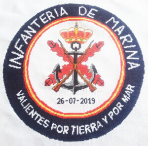 Esquema de punto de cruz acabado de Escudo de Infantería versión 2