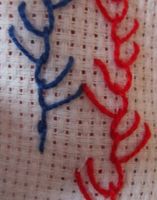 Tutorial for Sewing Alternate or Interleaved Herringbone or Russian Chain Stitch