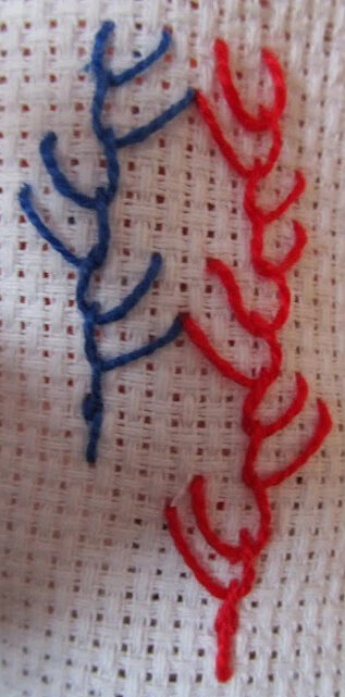 Tutorial for Sewing Alternate or Interleaved Herringbone or Russian Chain Stitch