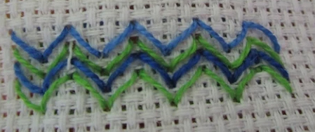 Tutorial para coser punto en zigzag en dos colores