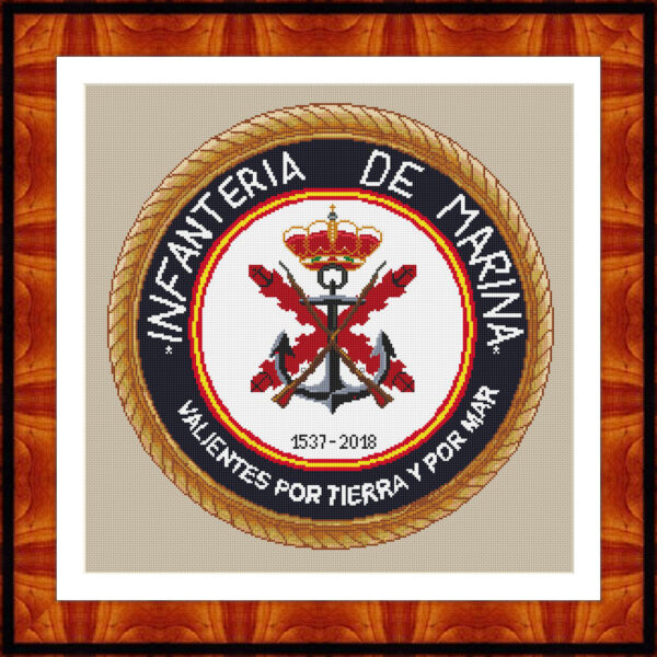 Esquema de punto de cruz del escudo de infantería