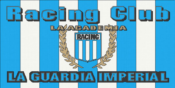 Patrones de punto de cruz de la Bandera del Racing de Avellaneda