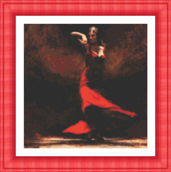 Patrones de punto de cruz de amor al flamenco