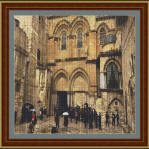 Esquema de punto de cruz de la Iglesia del Santo Sepulcro en Jerusalén
