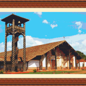 Esquema de punto de cruz de la Iglesia de Misiones de Bolivia