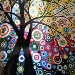 Lienzo para pintar por números de árbol de colores