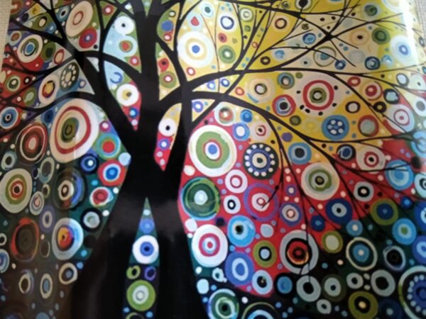 Lienzo para pintar por números de árbol de colores