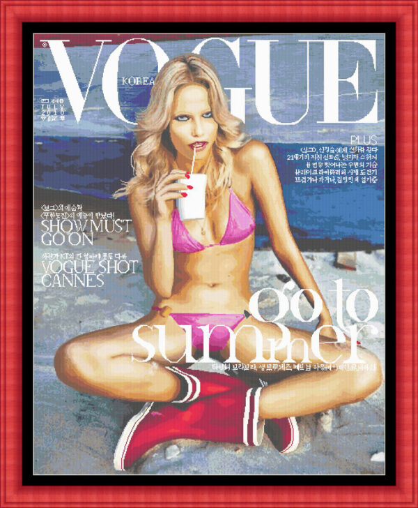 Patrones de punto de cruz de Vogue- Claudia Schiffer