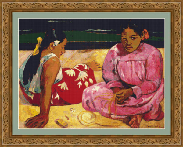 Esquema de punto de cruz de Mujeres en Tahití Paul_Gauguin