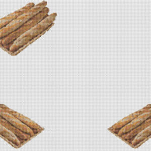 Patrones de punto de cruz de mantel individual con panes