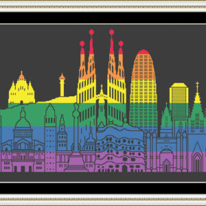 Patrones de punto de cruz de Skyline de Barcelona LGBTI+
