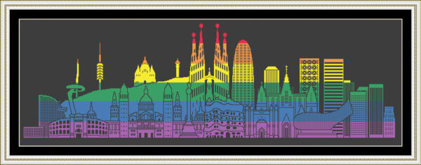 Patrones de punto de cruz de Skyline de Barcelona LGBTI+