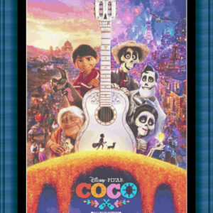 Patrones de punto de cruz de Cartel de Coco versión 2